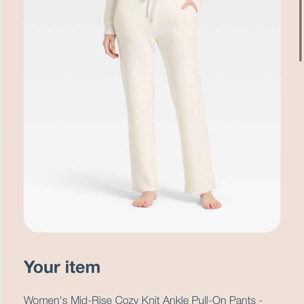 Universal thread White Cozy Knit Ankle Pants - Alpine Hotel Collection